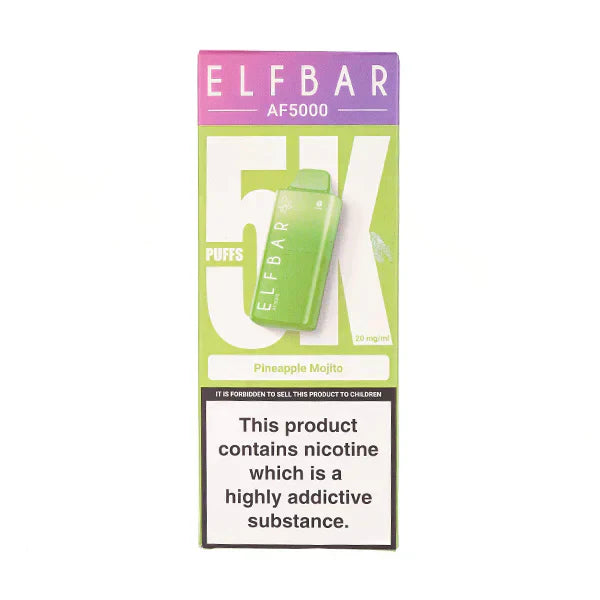 PACK OF 5 PC-  Elf Bar AF5000 Disposable Vape TPD UK
