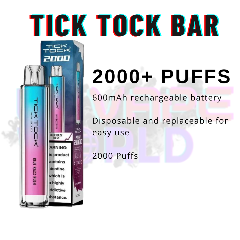 Blue Razz Rush Tick Tock Mini 2000 Puff Kit