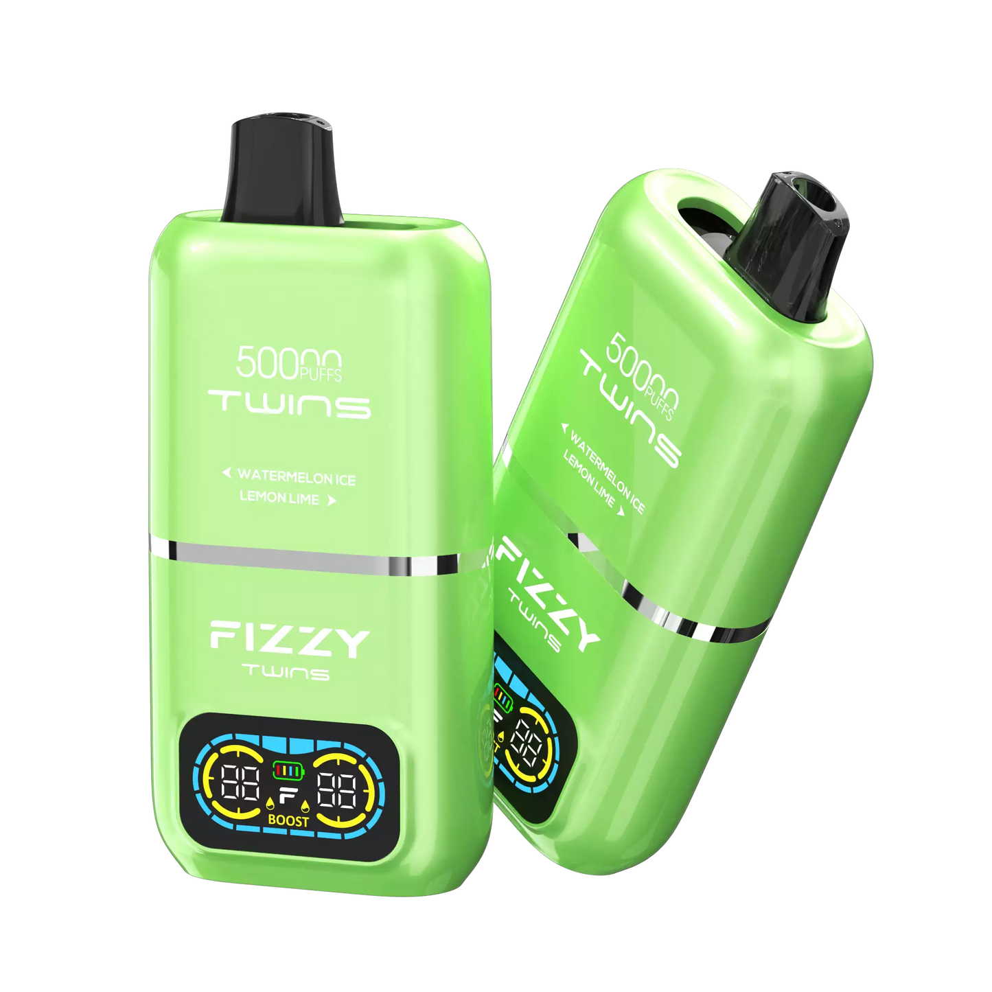 Fizzy Twins 50000 Puffs Dual Tank Double Flavor 12 Colors 2% 5% Low Nicotine Bulk Buy Rechargeable Disposable Vapes Pen Wholesale