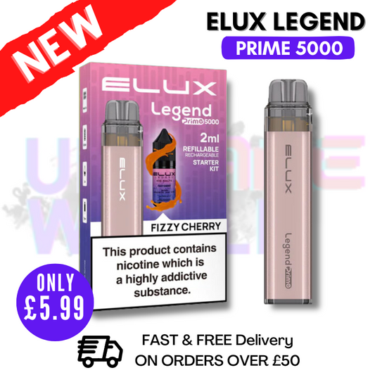Fizzy Cherry Elux Legend PRIME 5000 Puff Disposable Vape Kit