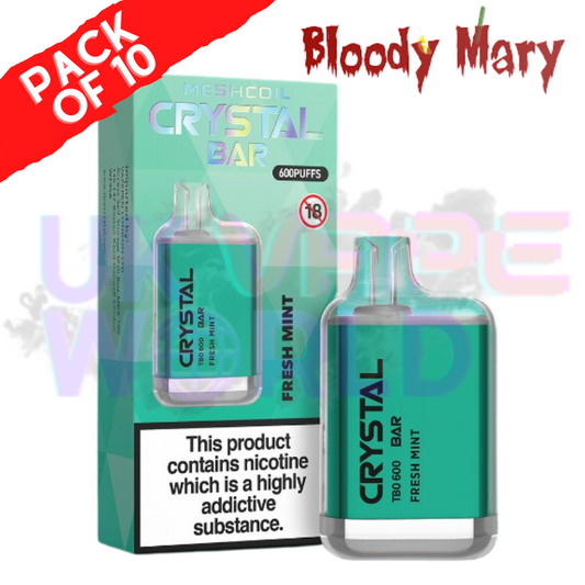 Fresh Mint - Bloody Mary CRYSTAL 600Puff Box of 10