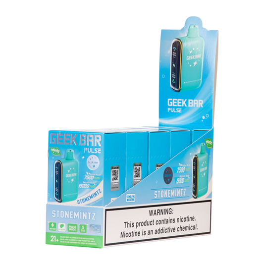 StoneMintz Geek Bar Pulse   50mg Nicotine 16ml E-liquid 650mAh  Battery  cold mint vape Flavor