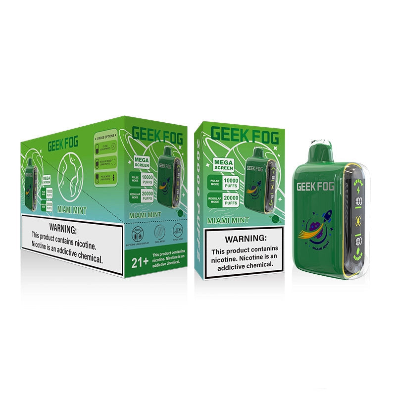Geek Fog Pulse 10000 Puffs Regular 20000 Puffs LED Screen Wholesale Disposable Vape Pen Electronic Cigarette Dual Mesh Coil Rechargeable Battery 12 Flavors  