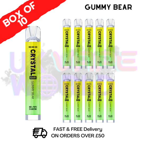 Gummy Bear - Crystal Bar Puffs 600 SKE Box Of 10 - £26.99