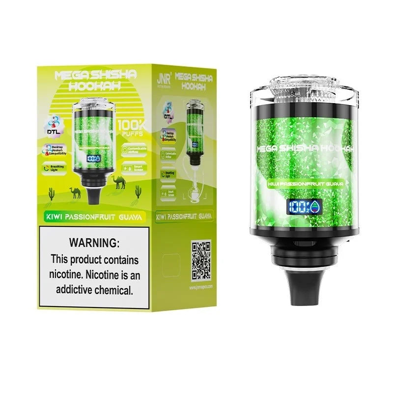JNR Mega Shisha Hookah 100K Disposable Vape-a 60ml E-liquid, Multiple Nicotine 12 Flavors