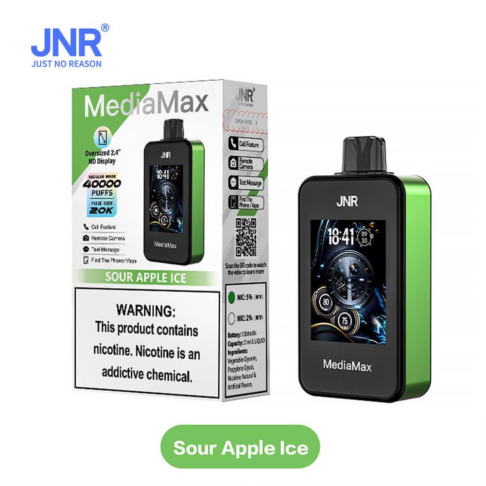 JNR Vape MediaMax 40000 PUFF 40K Disposable Vape Pen E Cigarette Prefilled -650mAh Battery, 14ml E-liquid, Multiple Nicotine 10 Flavors
