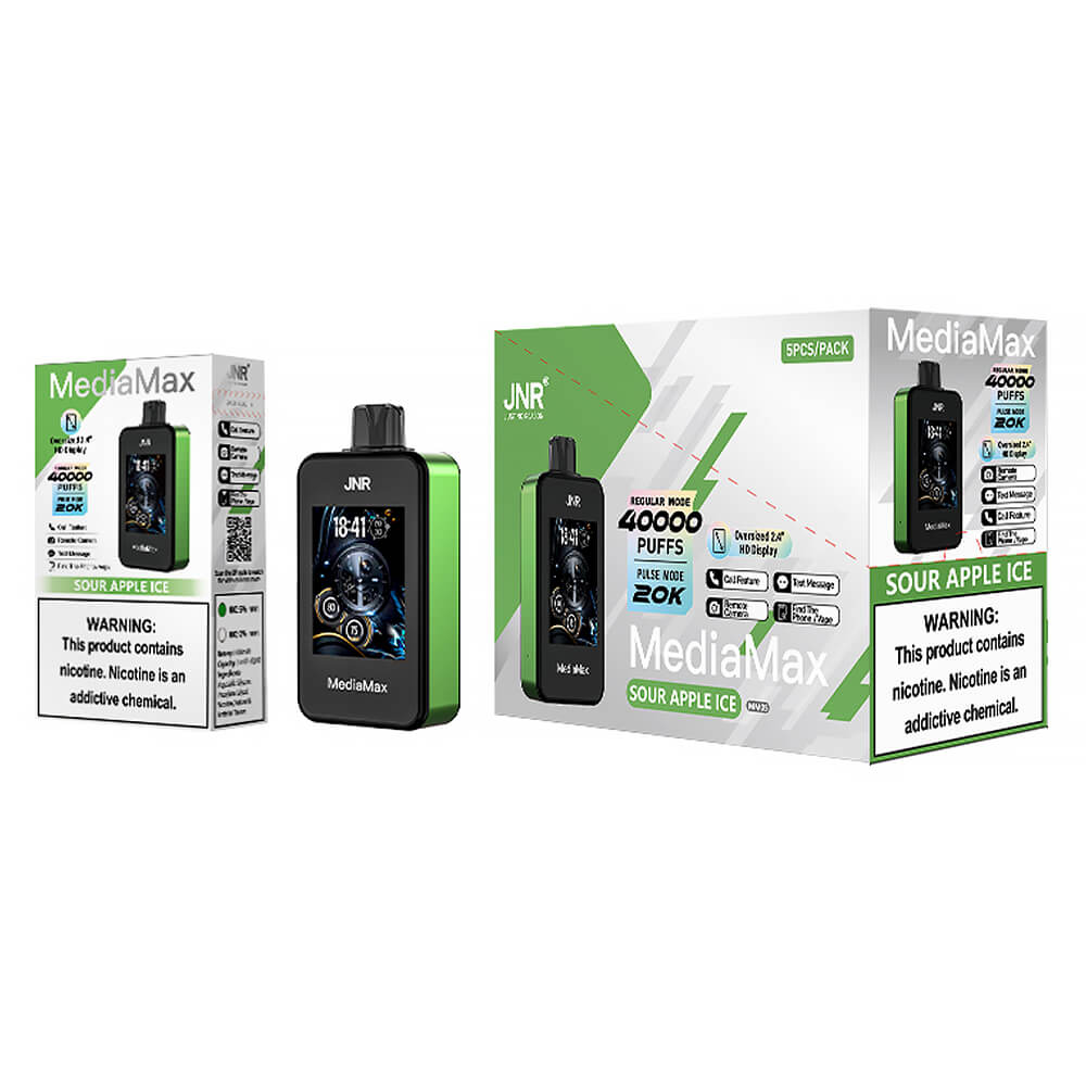 JNR Vape MediaMax 40000 PUFF 40K Disposable Vape Pen E Cigarette Prefilled -650mAh Battery, 14ml E-liquid, Multiple Nicotine 10 Flavors