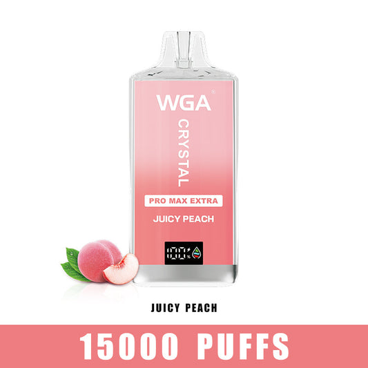 wga vape Crystal JUICY PEACH Pro Max Extra 15000 Puffs Disposable Vape