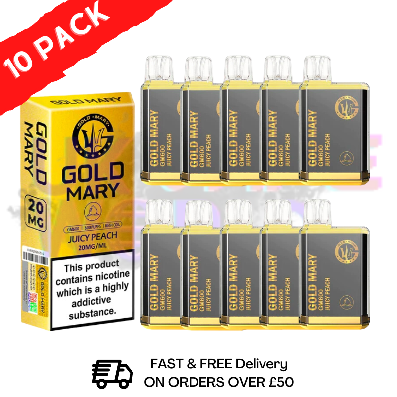 Juicy Peach - Gold Mary 600Puff Box of 10
