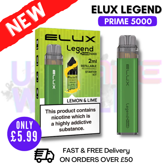 Lemon Lime Elux Legend PRIME 5000 Puff Disposable Vape Kit