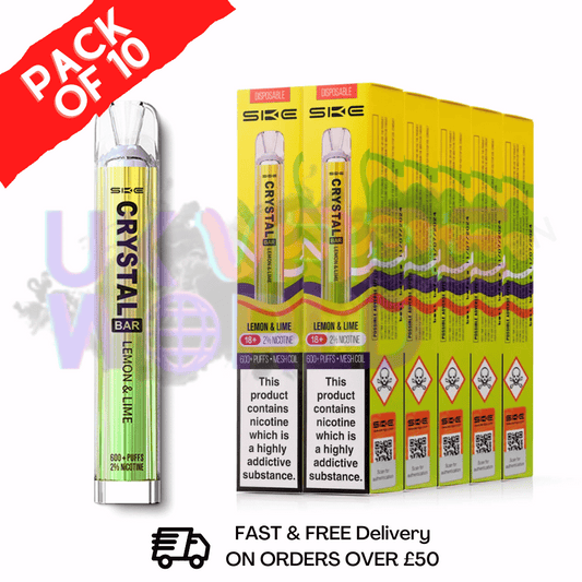 Lemon Lime Crystal Bar Puffs 600 SKE Box Of 10 (NEW)