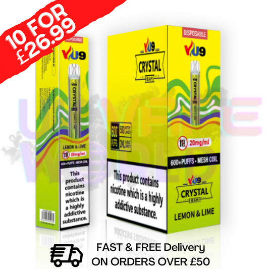 Lemon Lime Crystal Bar Puffs 600 VU9 Box Of 10