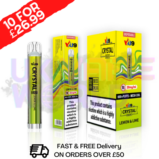 Lemon Lime Crystal Bar Puffs 600 VU9 Box Of 10