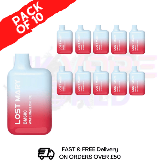 Watermelon ICE - Lost Mary 600 Puff Bars Pack Of 10 BM600 Disposable