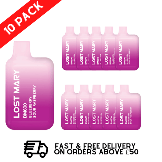 Blueberry Sour Raspberry Lost Mary 600 Puff Bars Pack Of 10 (NEW)