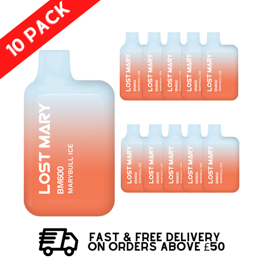 Marybull (Energy) Ice - Lost Mary 600 Puff Bars Pack Of 10 BM600 Disposable