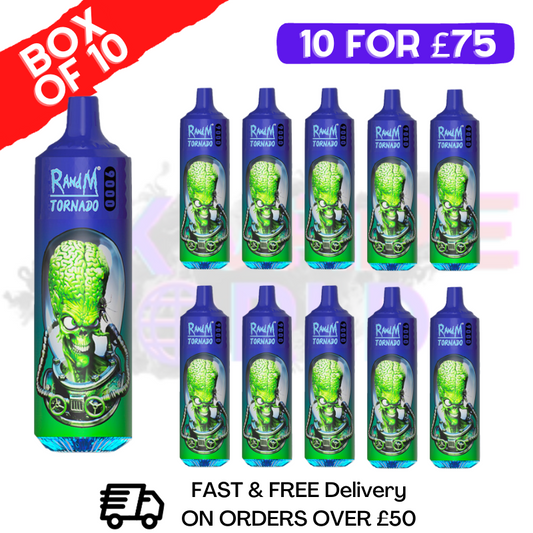 MR Blue 9K Tornado 9000 Puff Bar R and M 10 Pack - £74.99