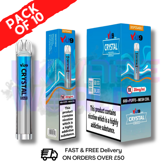 Mad Blue Crystal Bar Puffs 600 VU9 Box Of 10