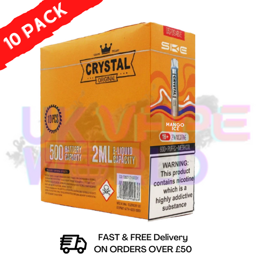 Mango ice - Crystal Bar Puffs 600 SKE Box Of 10 - £26.99