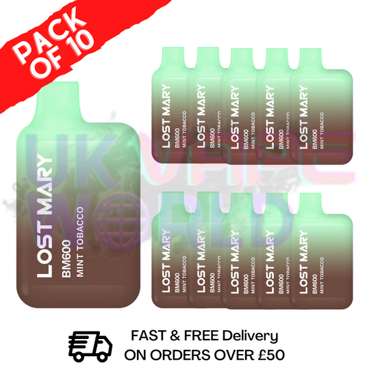 Mint Tobacco Lost Mary 600 Puff Bars Pack Of 10