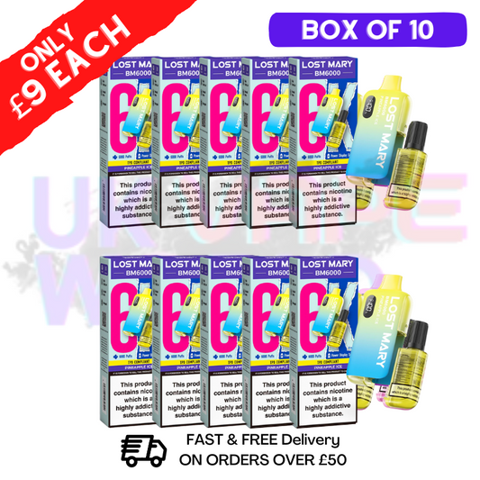 Pineapple ICE LOST MARY 6000PUFF 6K Box / Pack Of 10 Kit