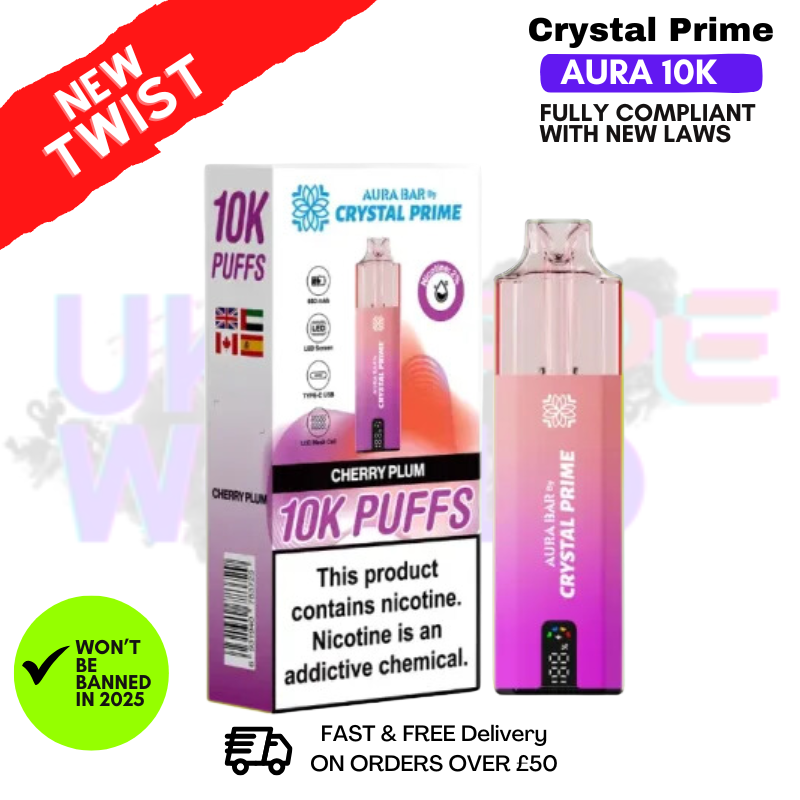 Plum Cherry Crystal Prime 10K Puff Pod Kit