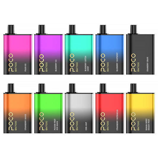 POCO BM7000 PUFF Disposable Vape 17ML 850mAh 10 Flavors In Sales