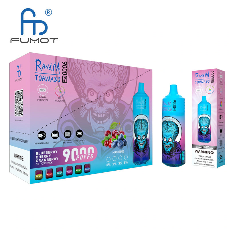 RandM Tornado 9000 Pro Disposable - 18ml, 20 Flavors, Rechargeable