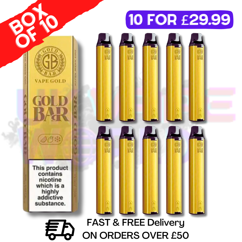 Raspberry Watermelon - Gold Bar 600Puff Box of 10