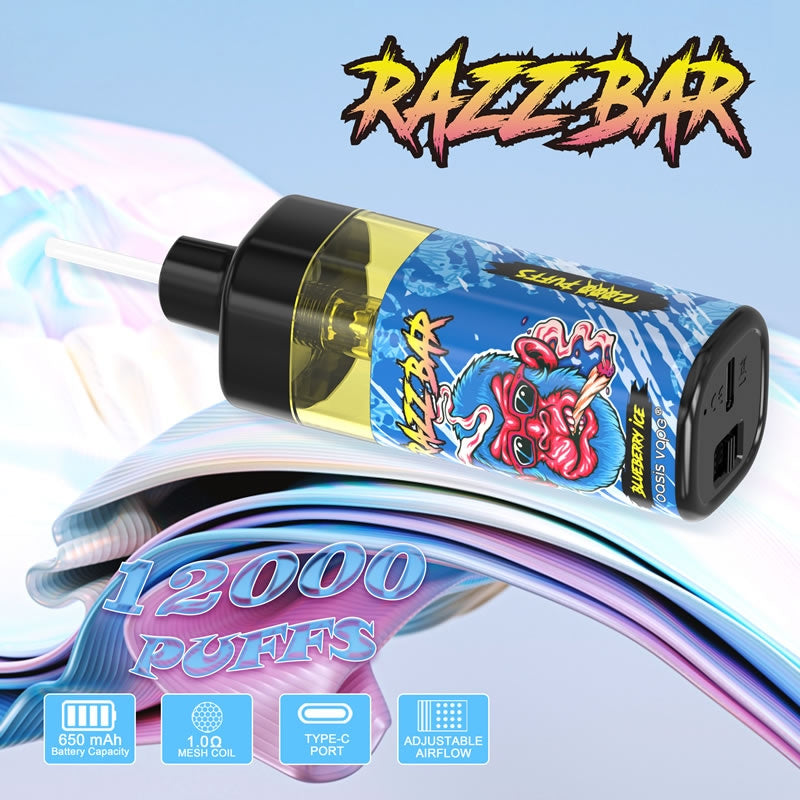 Original Factory Razz Bar 12000 Puffs Disposable Oil Refillable Vape E-Cigarettes Puff 12k Eu Warehouse