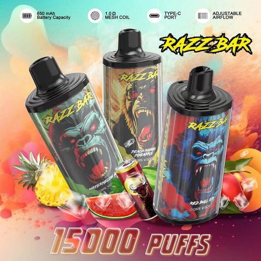 Razz Bar 15000 Puffs Disposable Vape In Sales 650mAh 12 Flavors
