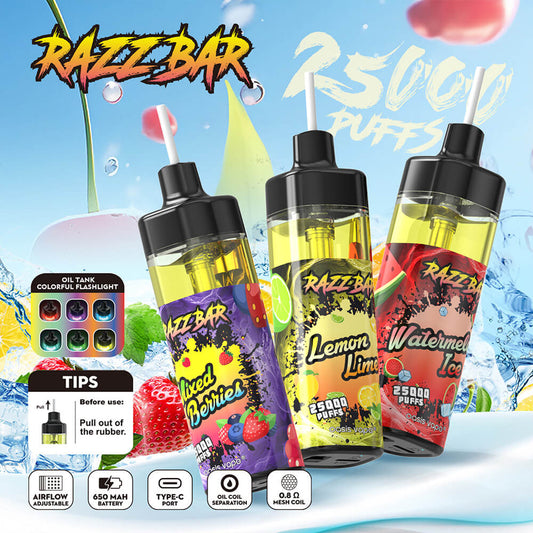 Razz Bar 25000 Puffs Disposable Vape In Sales