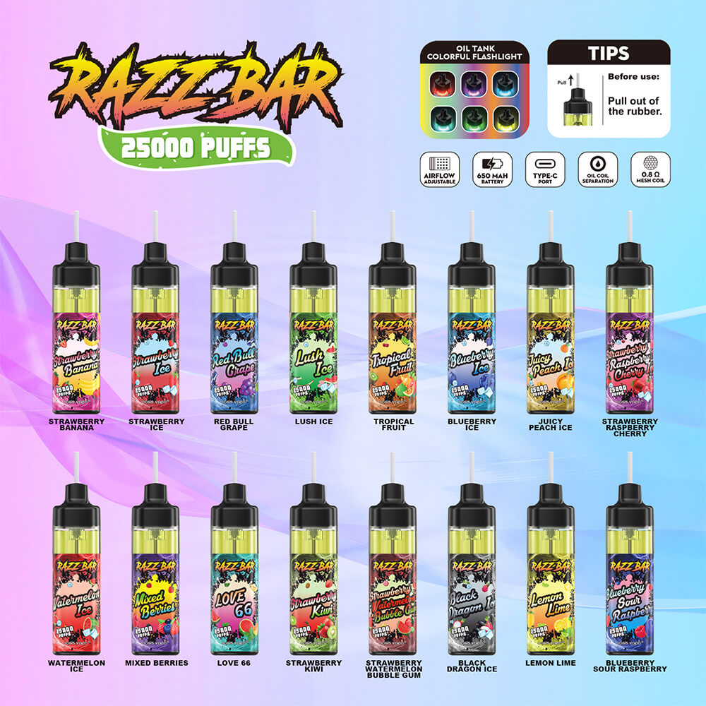 Razz Bar 25000 Puffs Disposable Vape In Sales