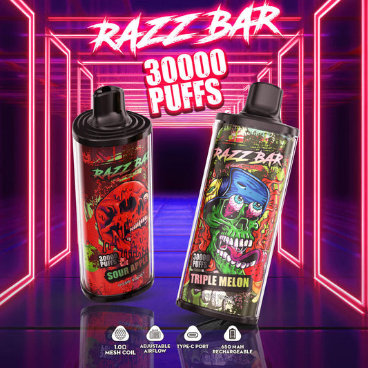 Razz Bar 30000 Puffs Disposable Vape 650mAh  16 Flavors