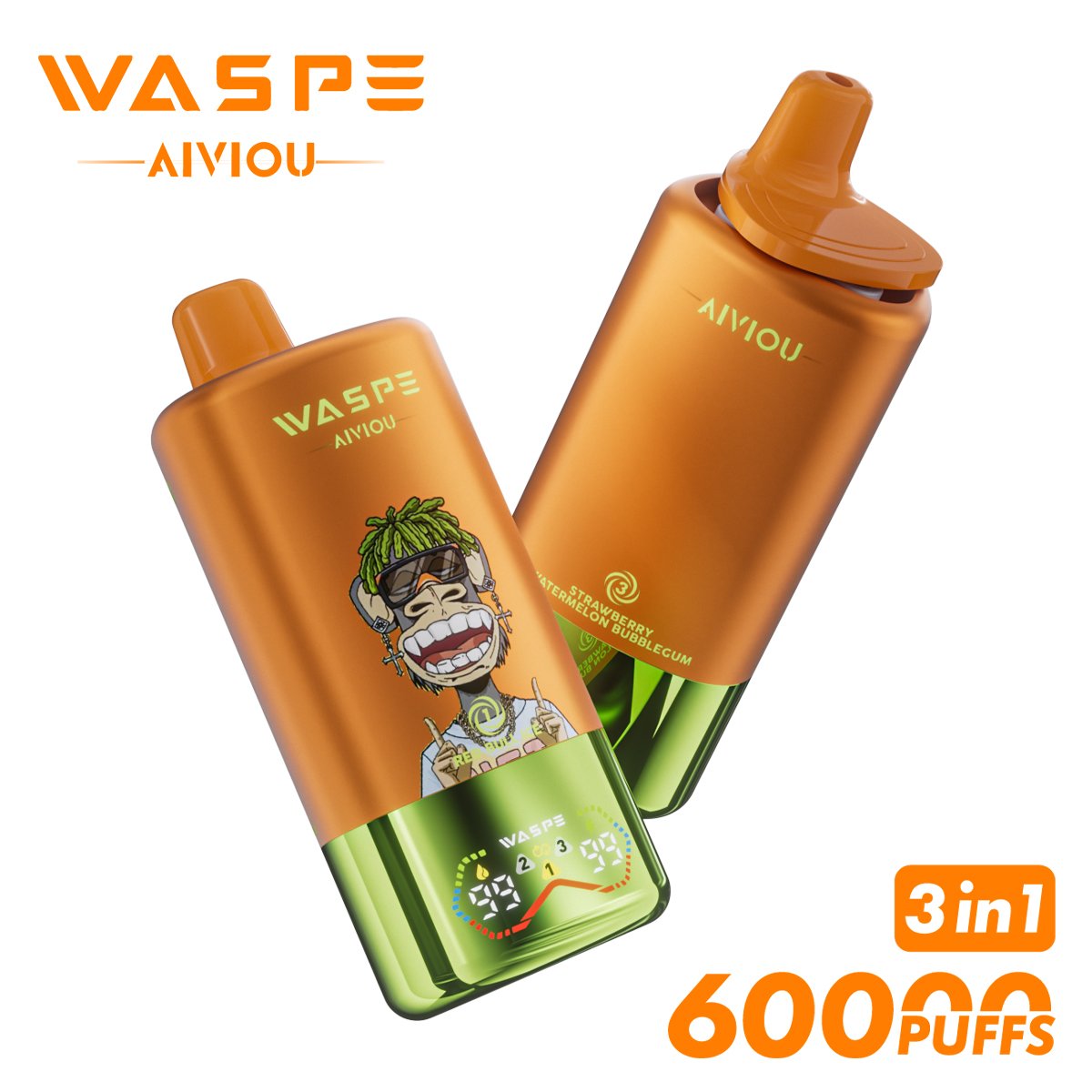 Waspe 60000 60K Puffs Disposable Vape – Triple Flavors,Triple Mesh Coil,Smart LED Display