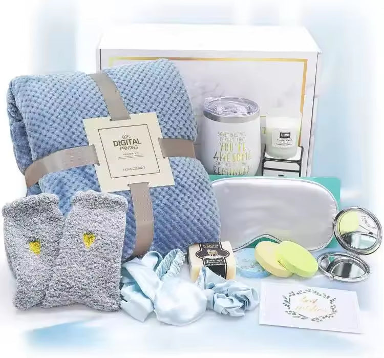 Home Spa Gift Box, Birthday Wedding Gift, Cuban Candle Jar, Tumbler, Quick Recovery Gift Set, Feminine Care Set