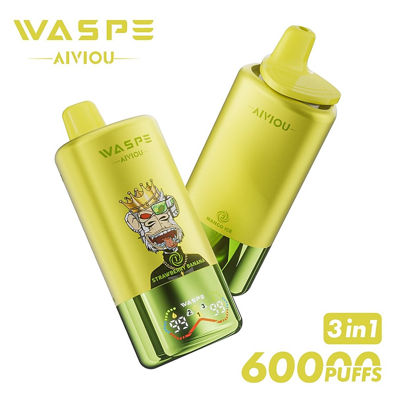 Waspe 60000 60K Puffs Disposable Vape – Triple Flavors,Triple Mesh Coil,Smart LED Display