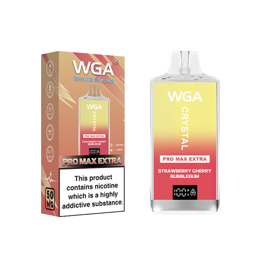 wga Disposable Vape Crystal Strawberry-Cherry-Bubblegum 15000 Puffs