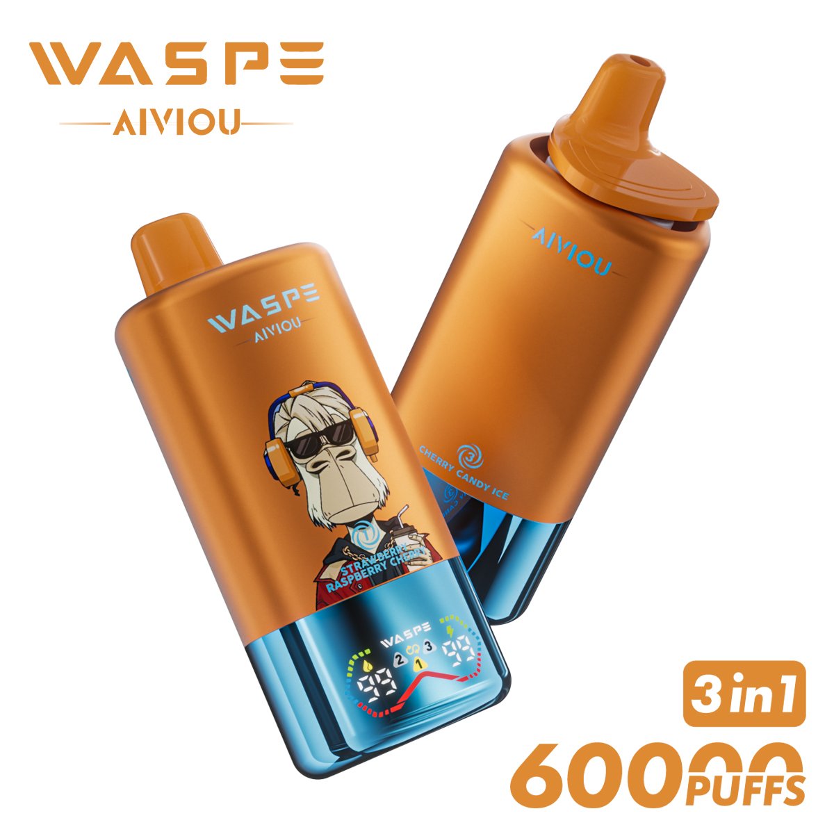Waspe 60000 60K Puffs Disposable Vape – Triple Flavors,Triple Mesh Coil,Smart LED Display