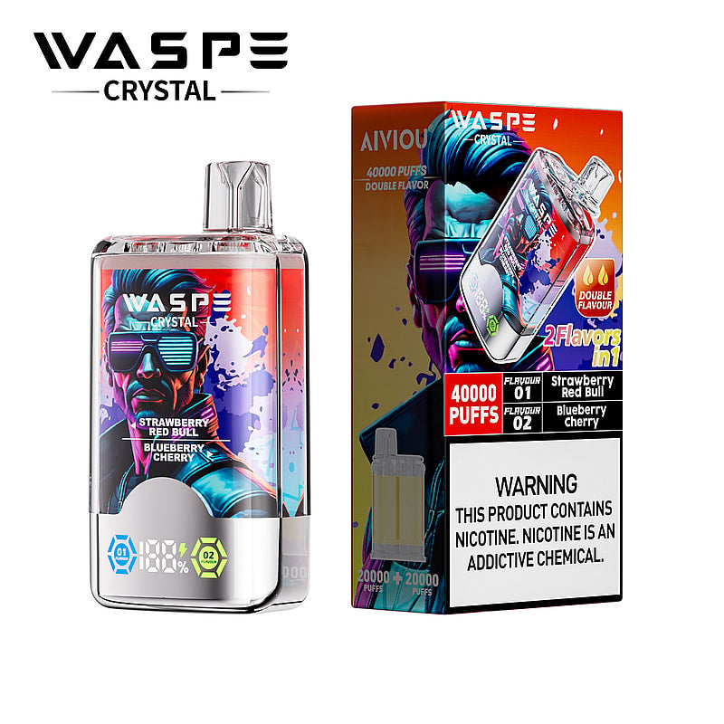 Waspe Crystal 40K Puffs Disposable Vape – Dual Flavors,Dual Mesh Coils,Smart LED Display