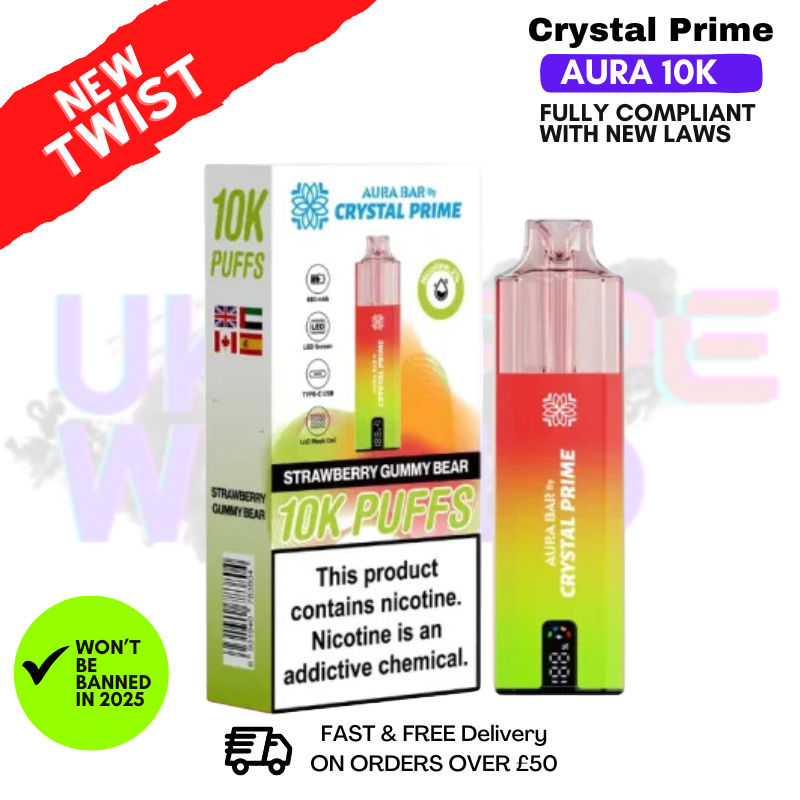 Strawberry Gummy Bear Crystal Prime 10K Puff Pod Kit