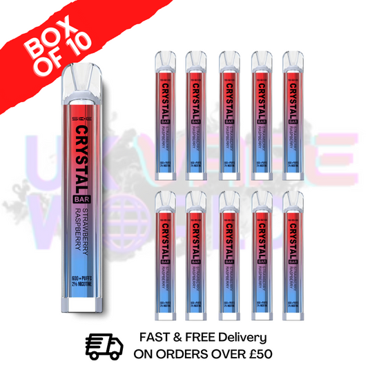 Strawberry Raspberry Crystal Bar Puffs 600 SKE Box Of 10 - £26.99