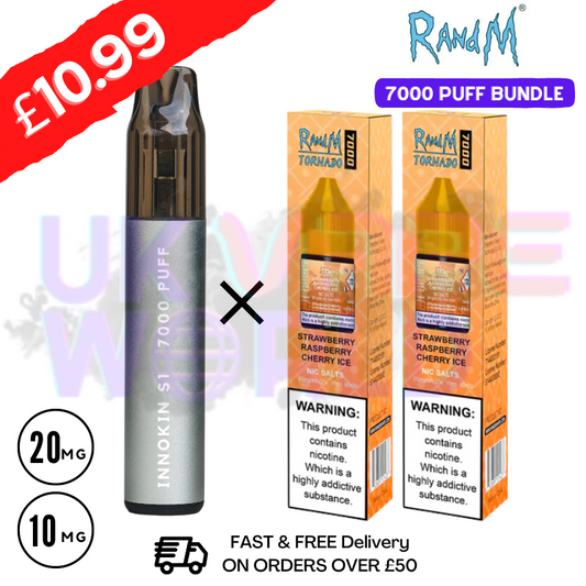 Strawberry Raspberry CHERRY ICE - RandM Tornado 7000 Puff (Refil Bundle) Kit