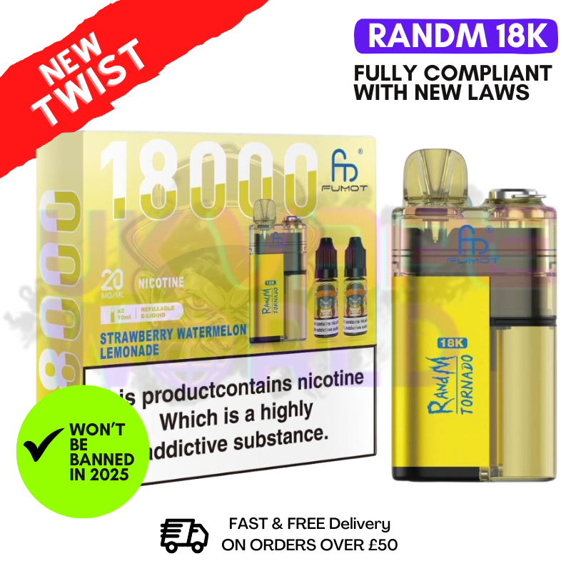 Straw Watermelon Lemonade RandM Tornado 18K 18000 Puff Vape Kit