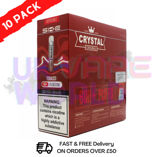 Tobacco - Crystal Bar Puffs 600 SKE Box Of 10 - £26.99