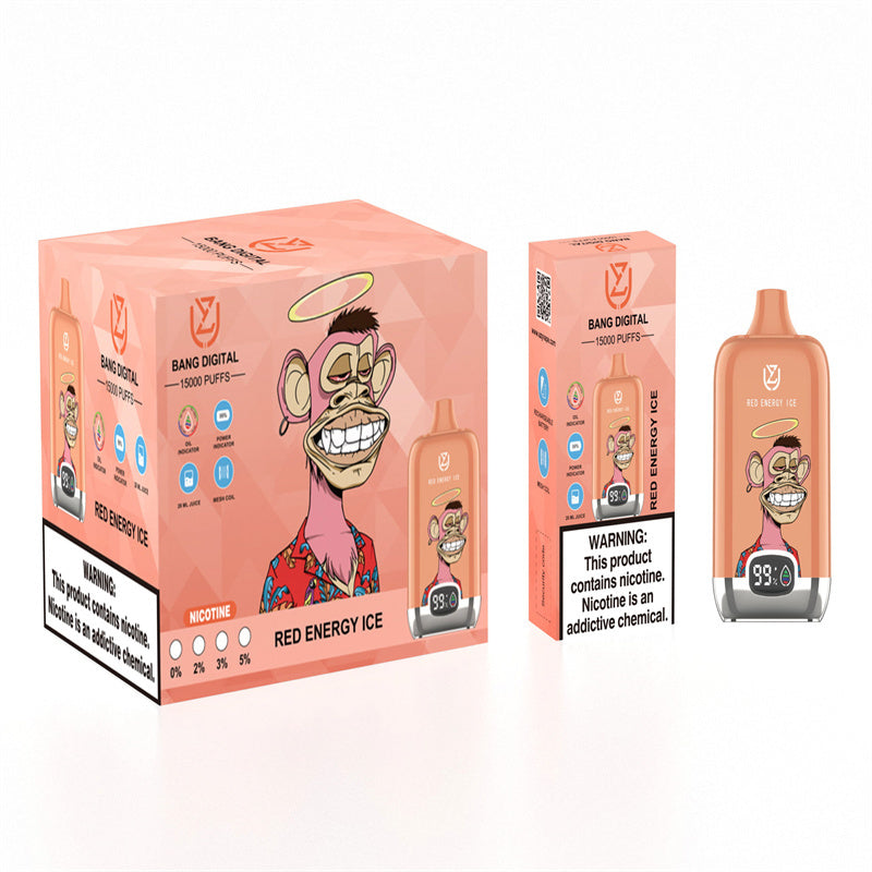 Original Uzy Bang Digital 15000 Puff 15k Disposable E-Cigarette 12 Flavours Recharge 20ml Puff 15000