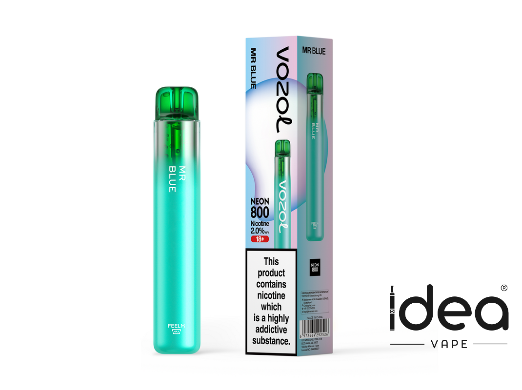 Vozol Neon 800 Vape-550mAh Battery, Multiple Nicotine 12 Flavors