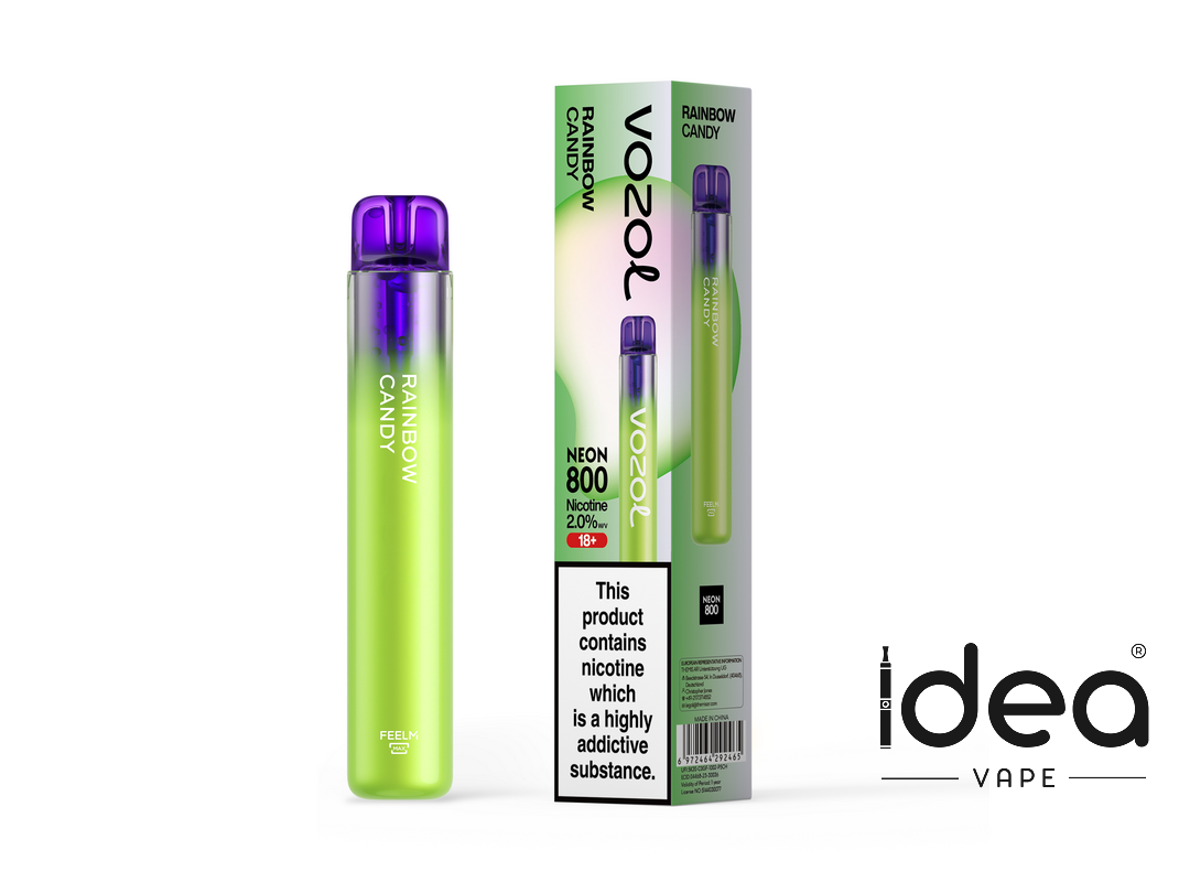 Vozol Neon 800 Vape-550mAh Battery, Multiple Nicotine 12 Flavors