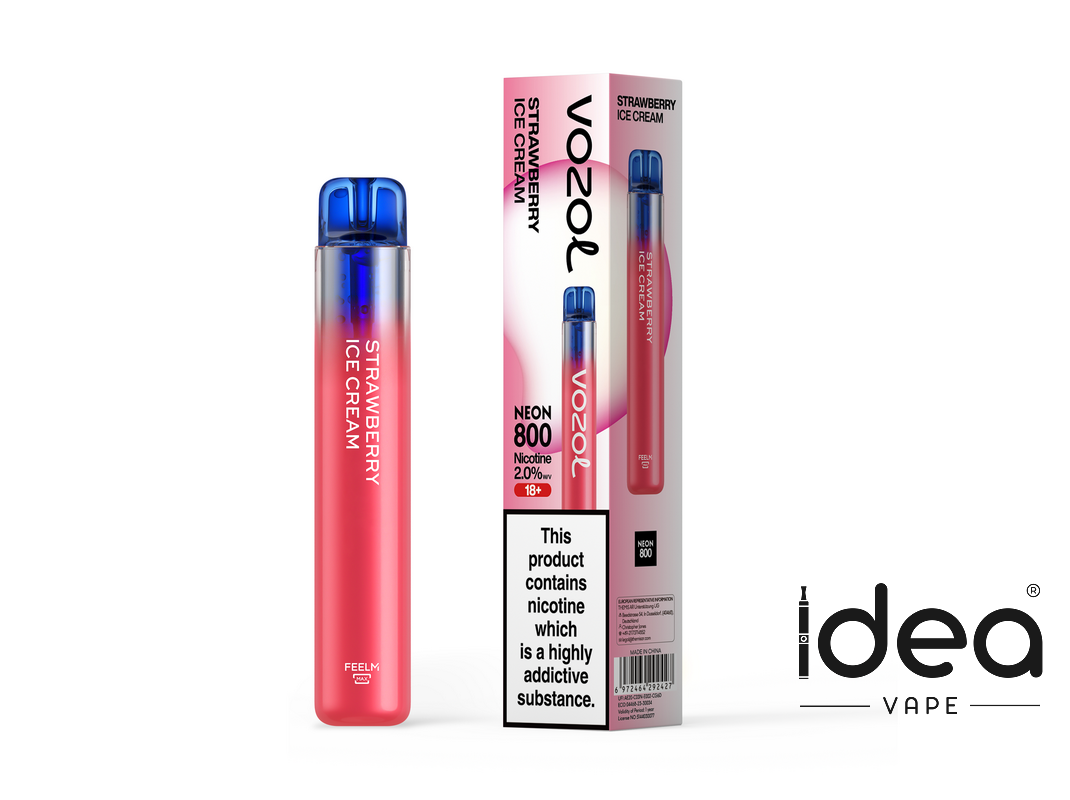 Vozol Neon 800 Vape-550mAh Battery, Multiple Nicotine 12 Flavors