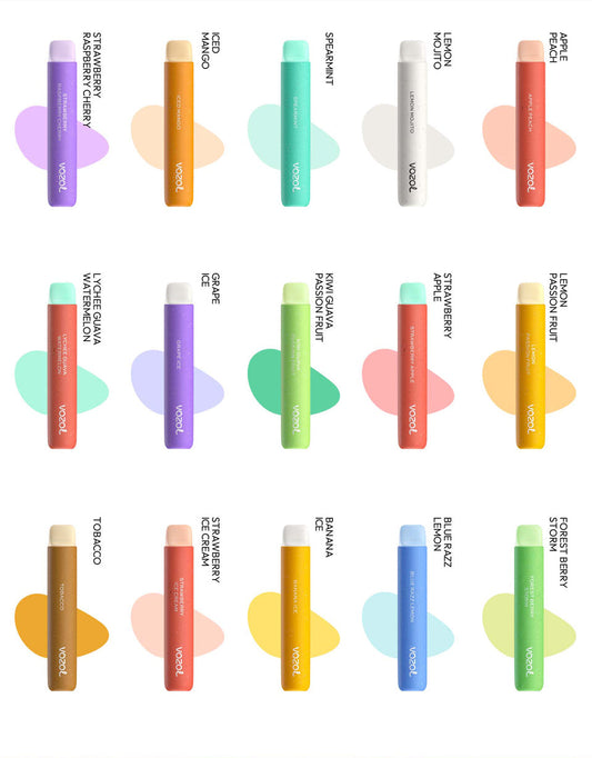 Vozol Star 600 puffs Disposable Vape Kit 20mg Nicotine  550mAh battery 15 Flavors